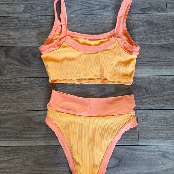 Aerie | Size S | Scoop Neck High Waisted Ribbed Bikini Set - Picture 3 of 7